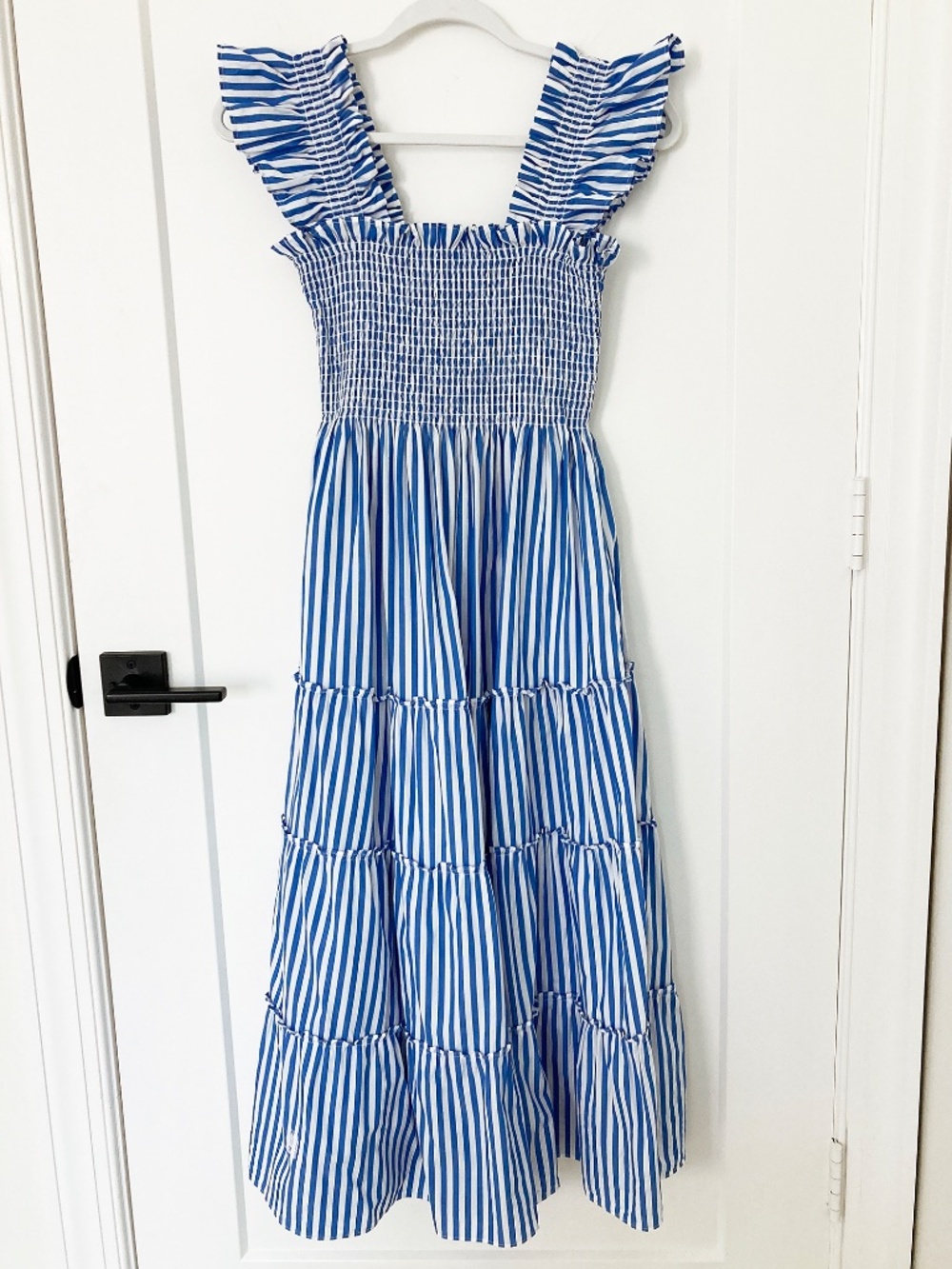 Hill House Sleeveless Midi Ellie Nap Dress in Blue & White Stripe - XS - Picture 2 of 6
